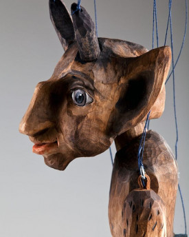 The Devil marionette hand-carved from linden wood, L size