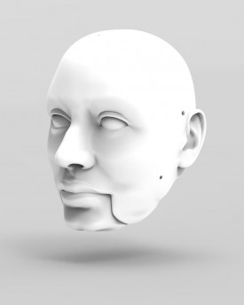 3D Model of corpulent man's head for 3D print 155 mm