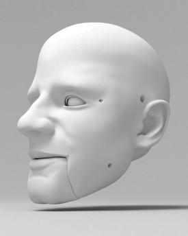 Hlava muže s vysokým čelem pro 3D tisk – 140mm