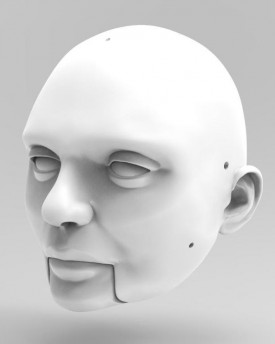3D Model of a calm man's head for 3D print