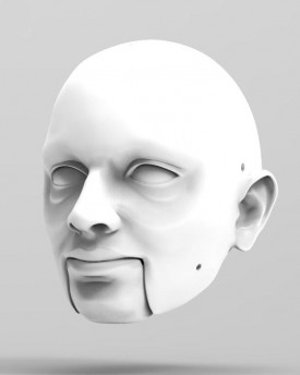 3D Modèle de tête d'homme avec le visage rond pour l'impression 3D