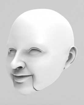 3D Model hlavy smějící se ženy pro 3D tisk