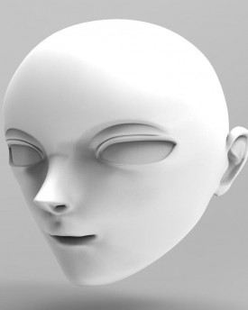 3D Model of Anime style head for 3D print