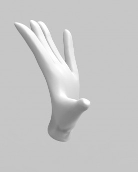 3D Model of hand with stretched fingers for 3D print