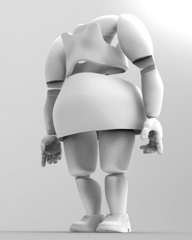 3D Model of large woman body for 3D print