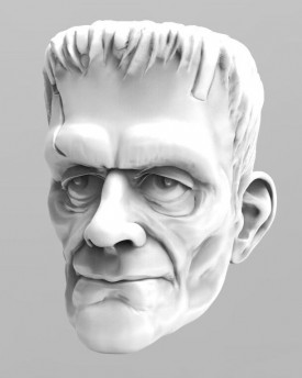 3D Model of Frankenstein monster's head for 3D print