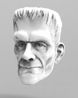 3D Model of Frankenstein monster's head for 3D print