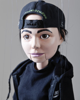Marionetta su misura realizzata sulla base di una foto - 60 cm - occhi mobili, bocca mobile
