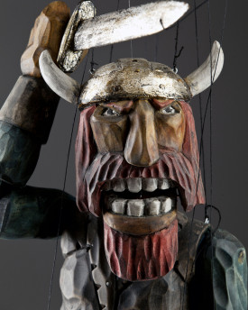 Awesome hand-carved marionette of Viking (Scandinvia)