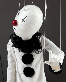Pierrot Marionette with Clown face