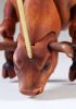 foto: Hand-carved marionette puppet of a bull that can puff smoke from his nostrils