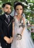 foto: Loutky podle fotky ženicha a nevěsty - 60cm - originální svatební dar