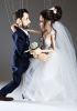 foto: Loutky podle fotky ženicha a nevěsty - 60cm - originální svatební dar